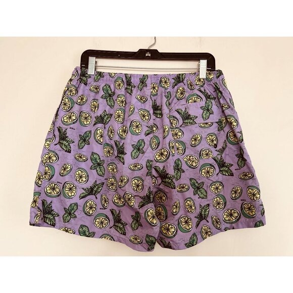 Warren Webber Swim Trunks Lemons Purple Background Drawstring Back Pocket Size 2 - Picture 5 of 8